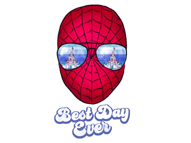 Disney Spider Man Castle Sunglasses Retro Sunset Sublimation Digital Download Png Printable Print