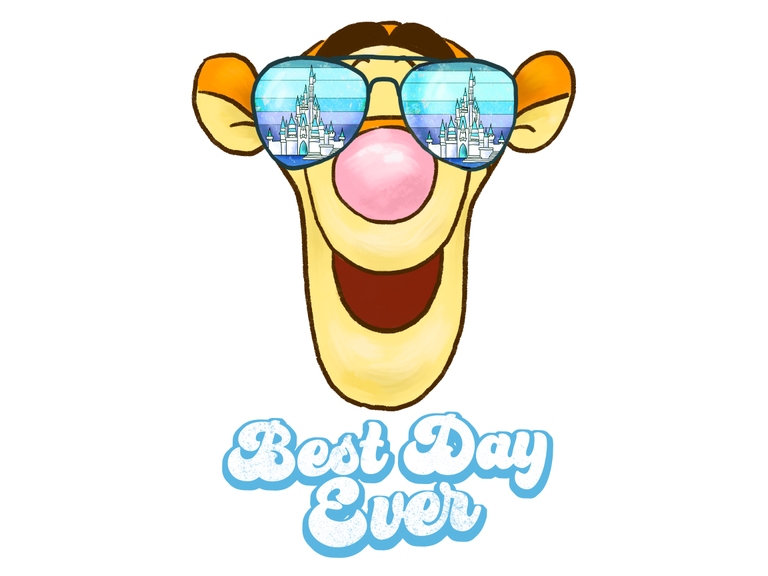 Disney Tiger Vinnie The Pooh Castle Sunglasses Retro Sunset Best Day Ever