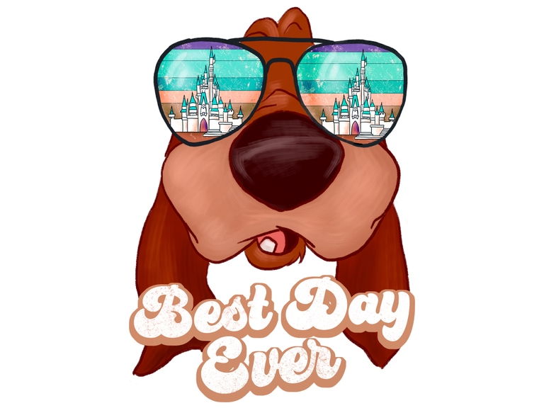 Disney Trusty Lady And Tramp Castle Sunglasses Retro Sunset Best Day Ever