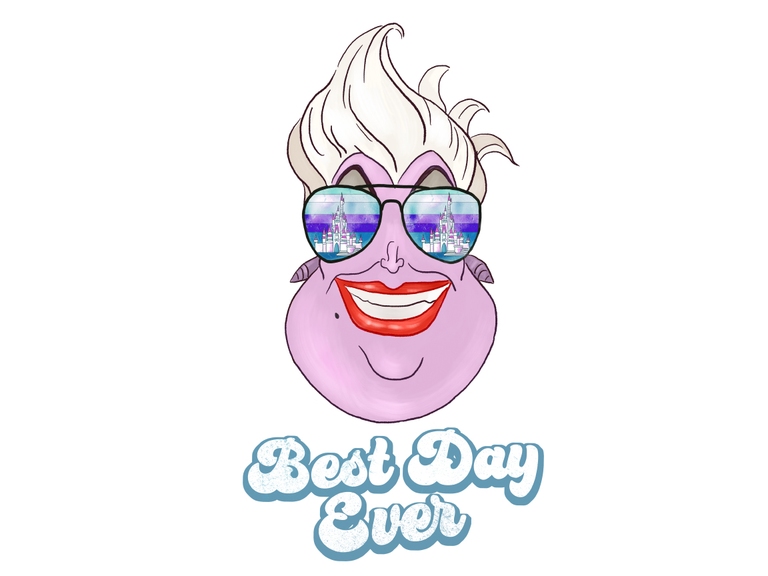 Disney Villains Ursula Castle Sunglasses Retro Sunset Best Day Ever