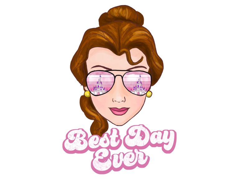 Disney Belle Beauty Beast Princess Castle Sunglasses Retro Sunset Best Day Ever