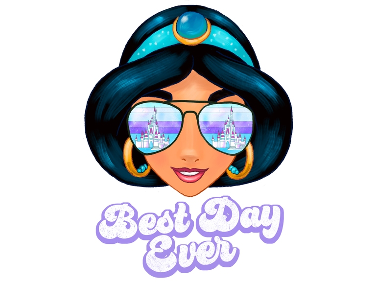 Disney Jasmin Aladdin Princess Castle Sunglasses Retro Sunset Best Day Ever
