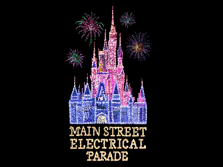 Disney Main Street Electrical Parade Castle Fireworks