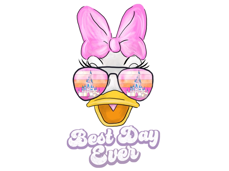 Disney Daisy Sunglasses Sunset Duck Sublimation Digital Download Print Printable