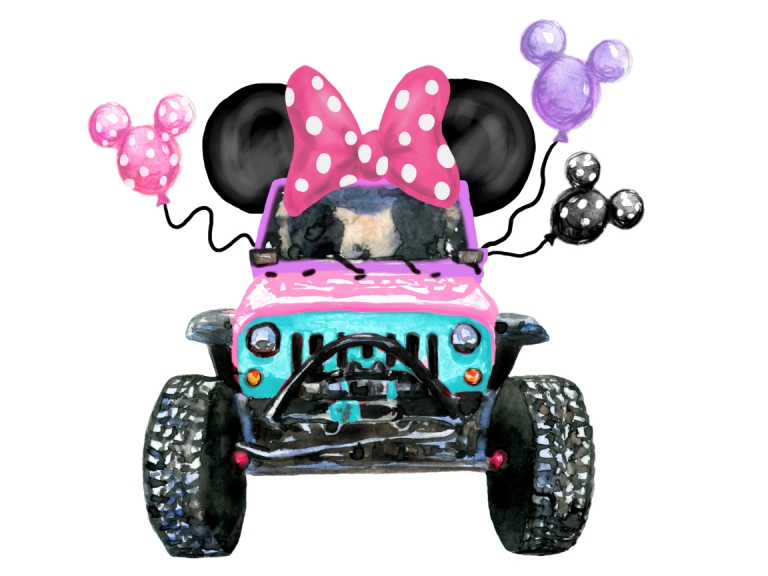 Disney Jeep Minnie Sublimation Digital Download Png Print Printable Graphics