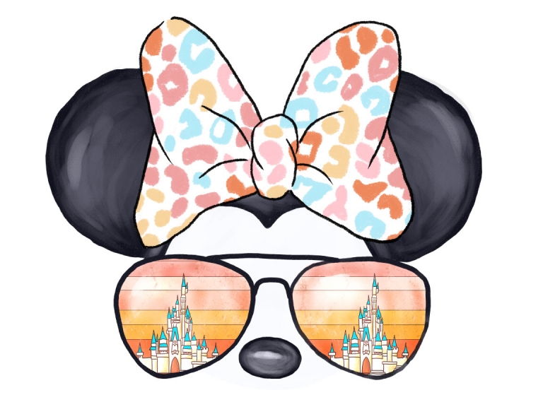 Disney Minnie Cheetah Pastel Sunglasses Retro Sunset Best Day Ever