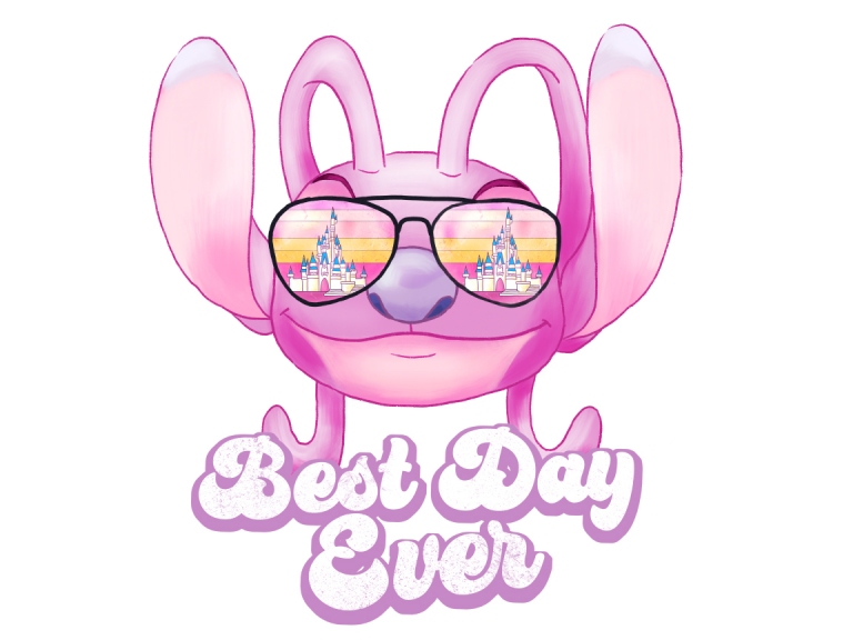Disney Angel Stitch Sunglasses Retro Sunset Best Day Ever