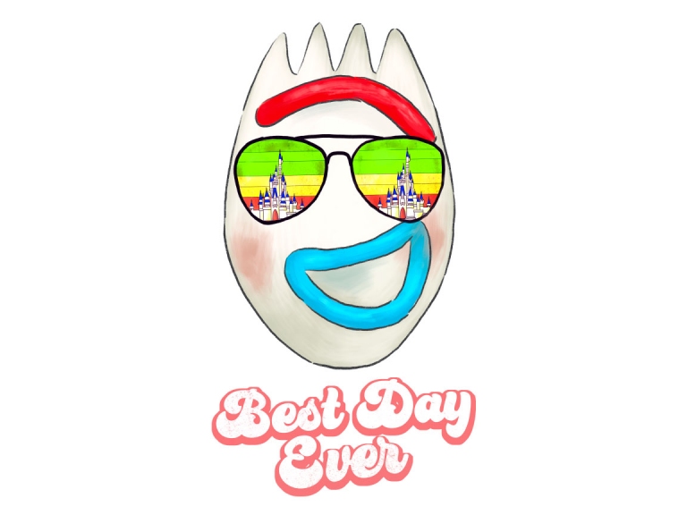 Disney Forky Toy Story Sunglasses Retro Sunset Best Day Ever
