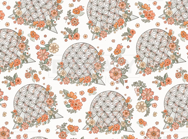 Flowers And Garden Epcot Floral Seamless Digital Pattern
