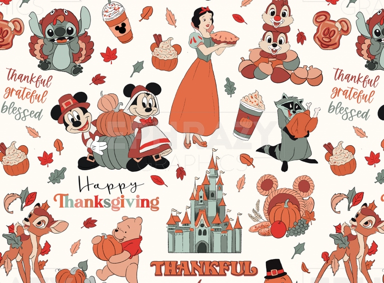 Thanksgiving Day Disney Thankful Mickey Minnie Fall Pumpkin
