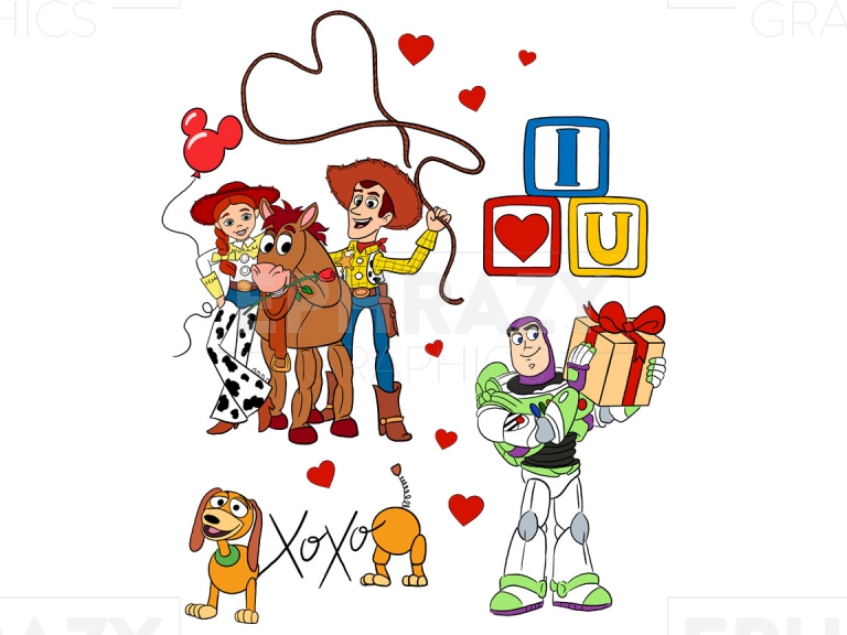 Disney Toy Story Valentine's Day Sublimation Digital Png