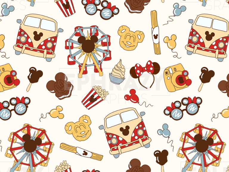 Summer Disney Parks Mickey Seamless Pattern