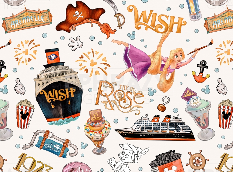 Disney Wish Cruise Rapunzel Ship Snacks Digital Pattern